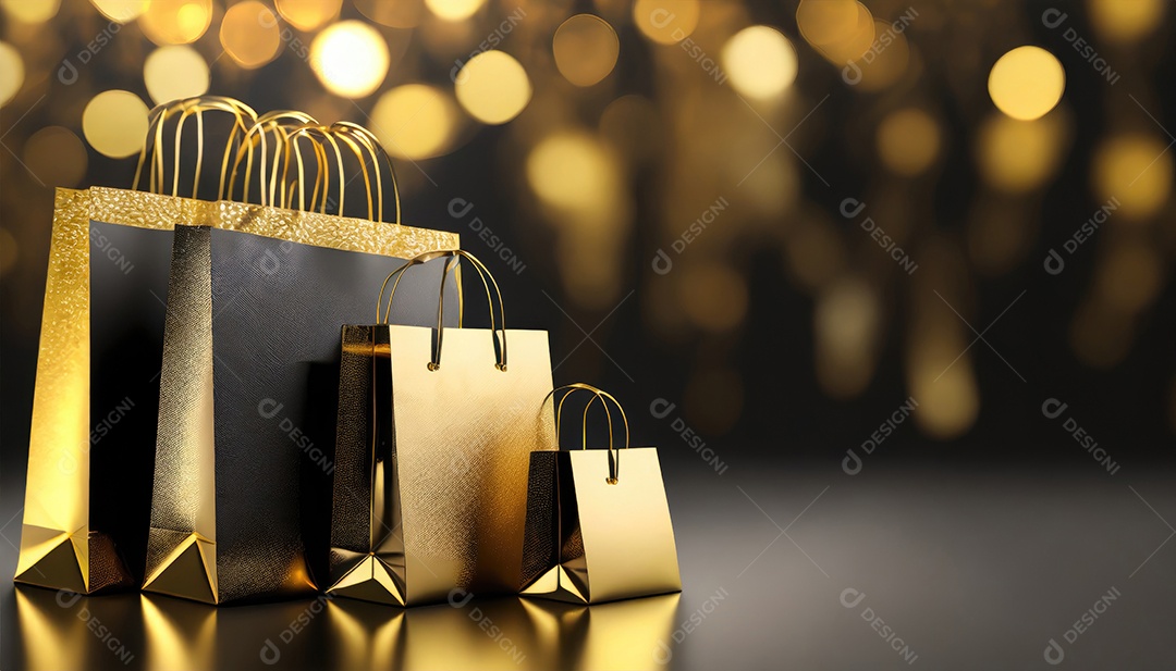 Conceito de Black Friday Caixas de presente pretas em fundo escuro