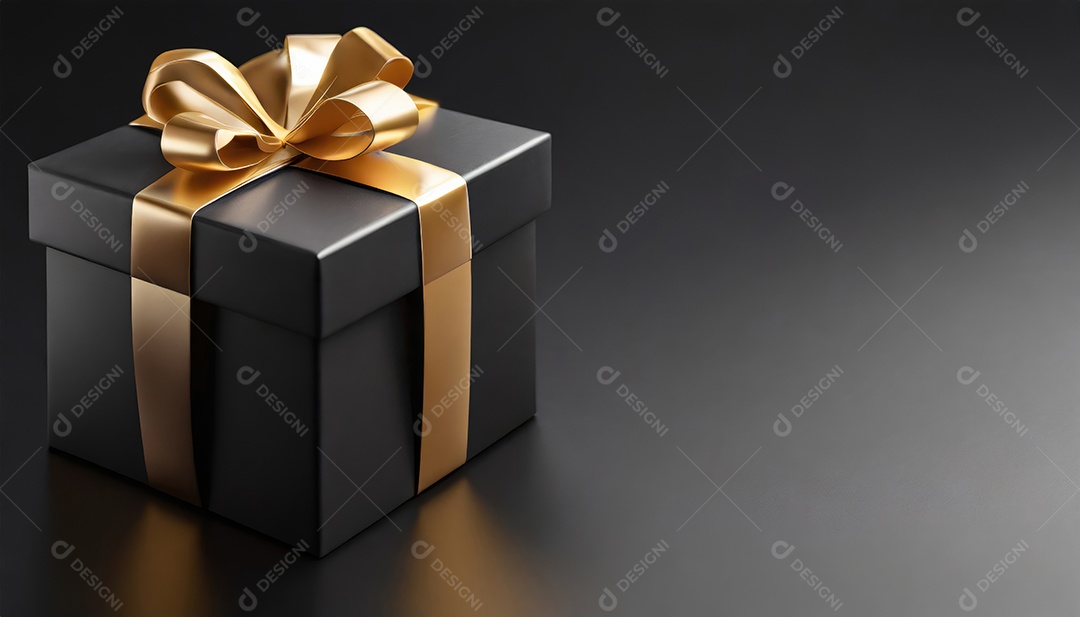 Conceito de Black Friday Caixas de presente pretas em fundo escuro