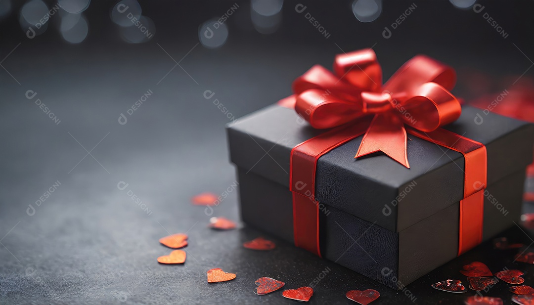 Conceito de Black Friday Caixas de presente pretas em fundo escuro