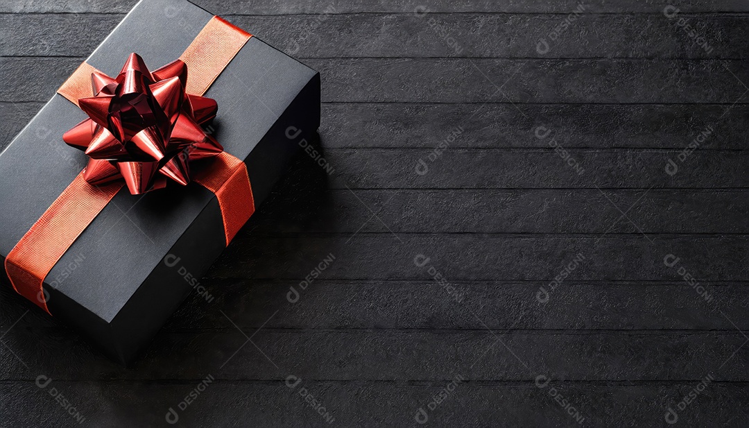 Conceito de Black Friday Caixas de presente pretas em fundo escuro