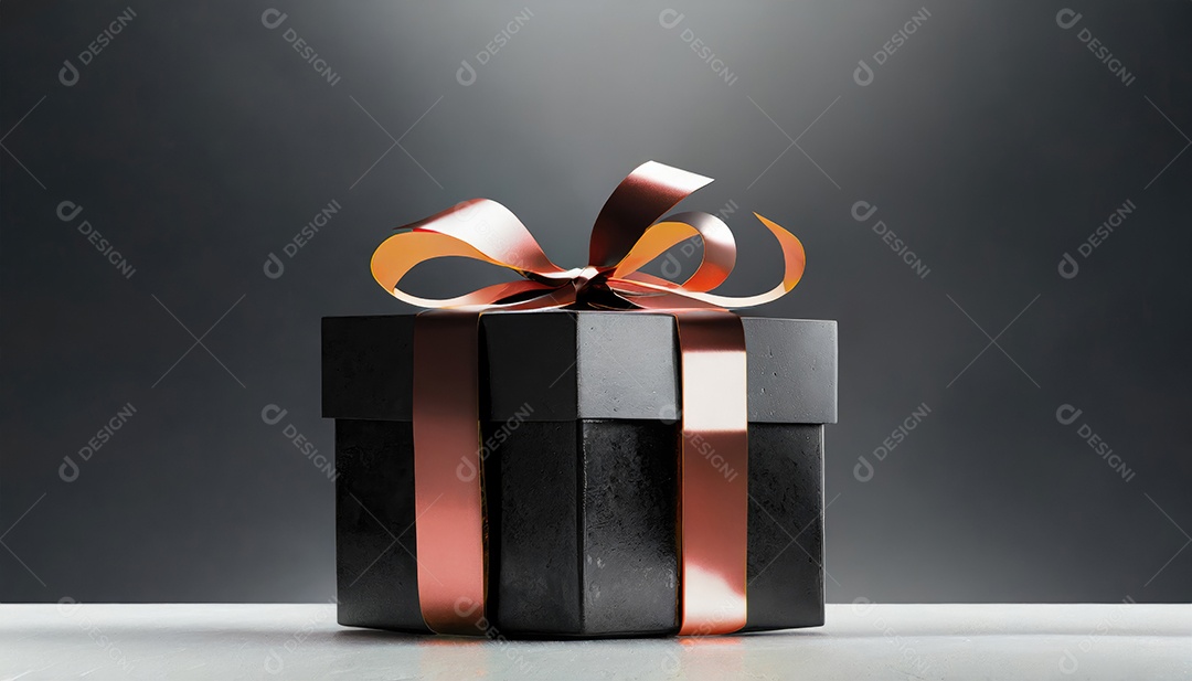 Conceito de Black Friday Caixas de presente pretas em fundo escuro