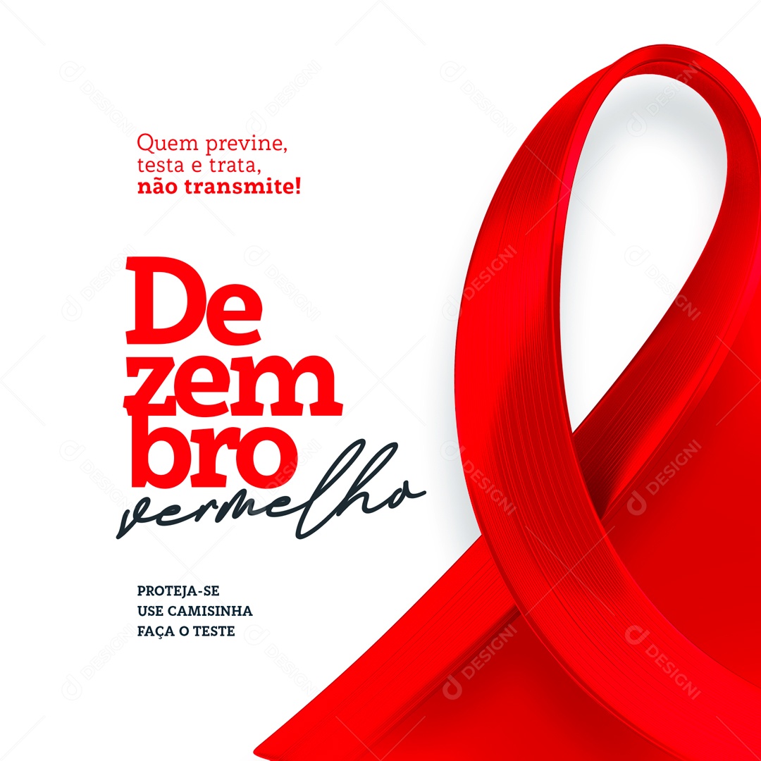 Feed Proteja-se Use Camisinha Dezembro Vermelho Social Media PSD Editável