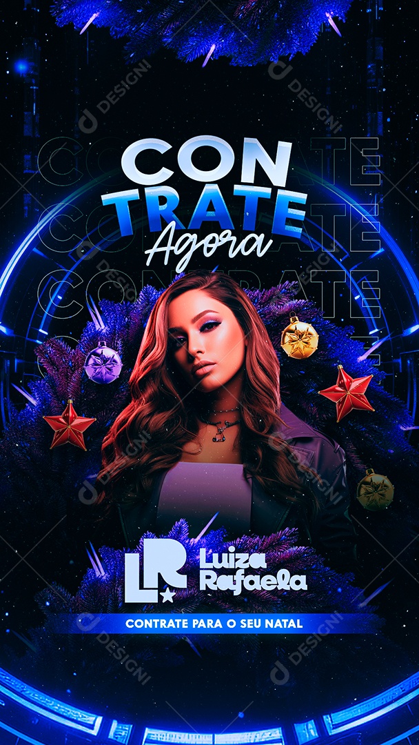 Story Flyer Natal Contrate Agora Luiza Rafaela Contrate para o seu Natal Social Media PSD Editável