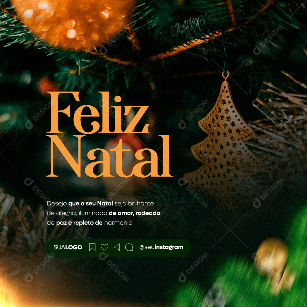 Social Media Feliz Natal Rodeado De Paz PSD Editável