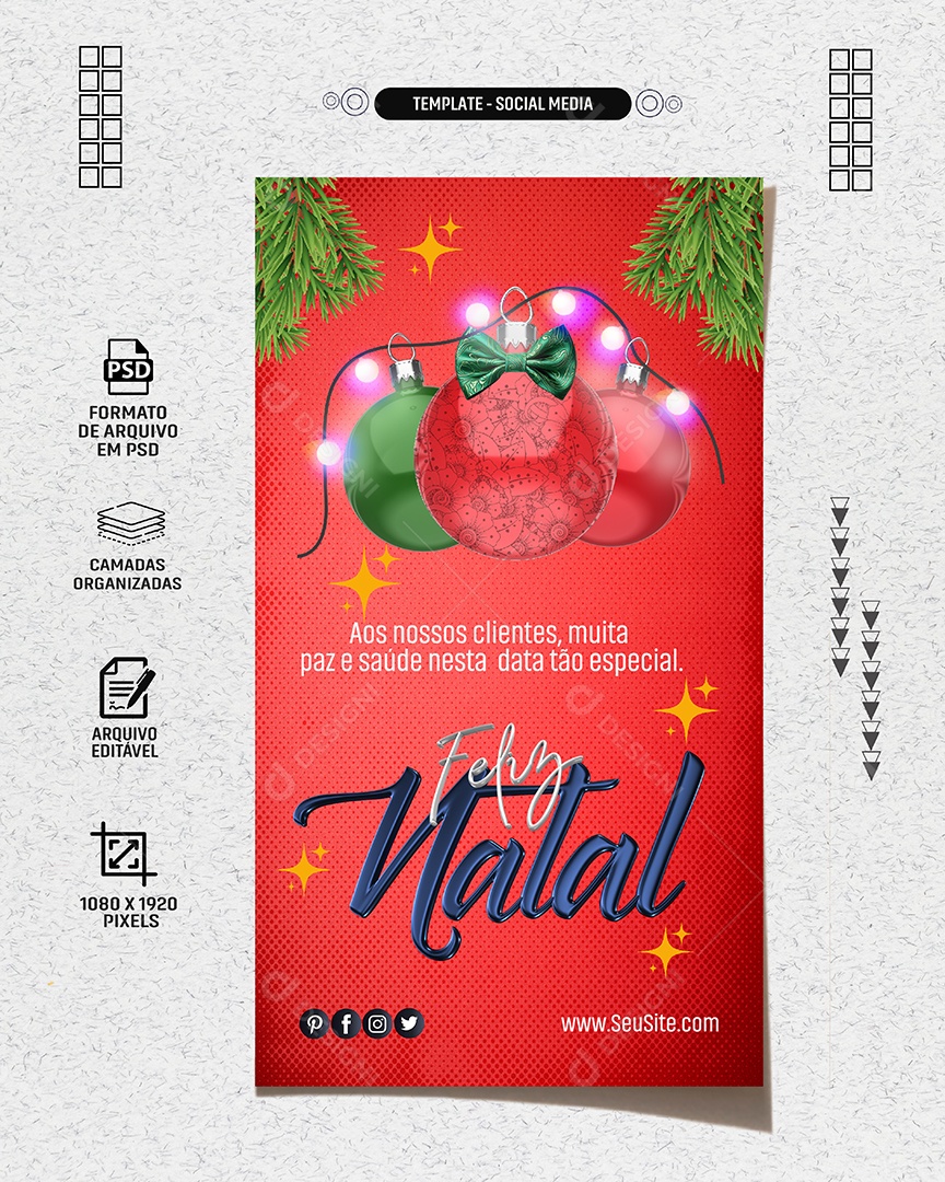 Story Feliz Natal Data Tão Especial Social Media PSD Editável