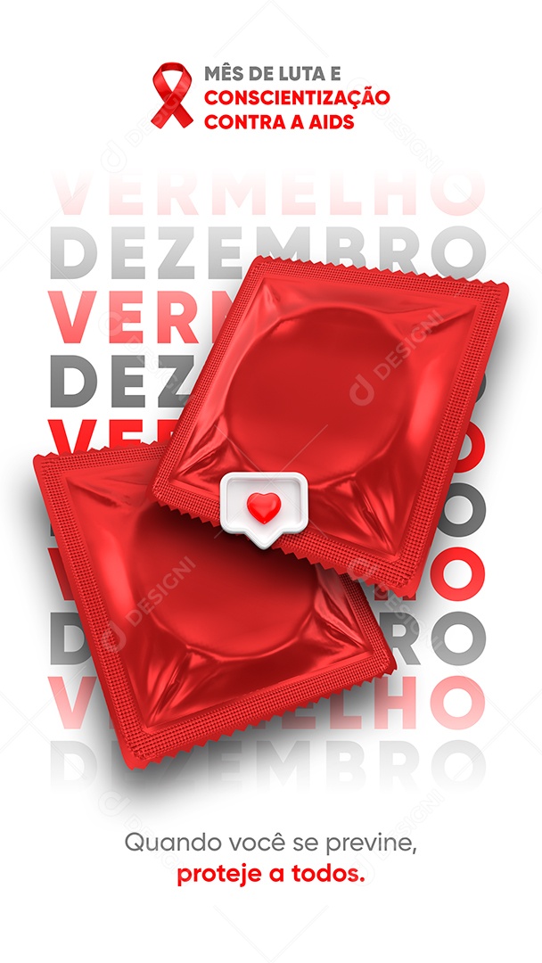 Story Dezembro Vermelho Mês de Luta Contra a AIDS Social Media PSD Editável