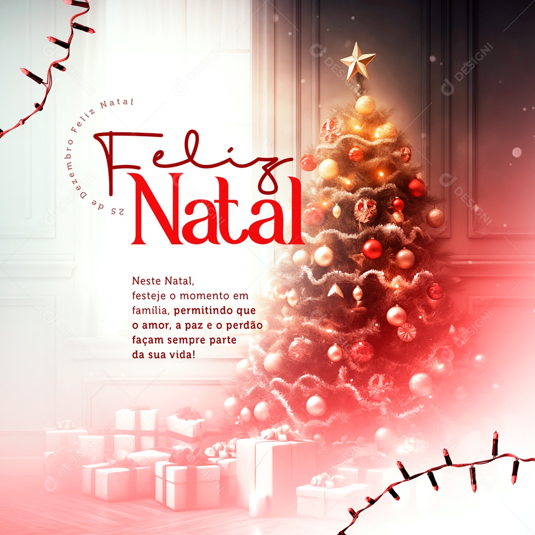 Feliz Natal 25 De Dezembro Paz e o Perdão Social Media PSD Editável