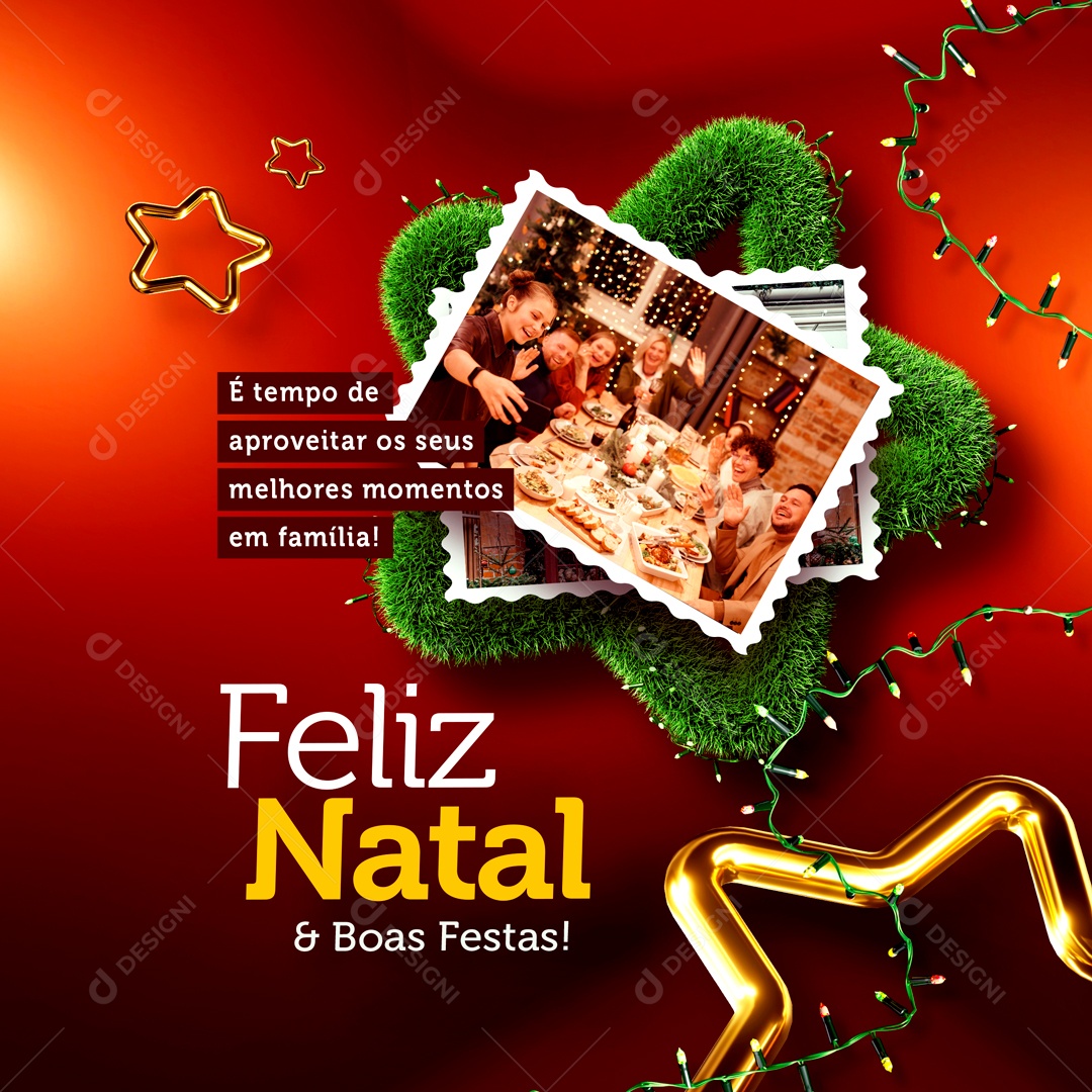 Tempo De Aproveitar Momentos em Família Feliz Natal Social Media PSD Editável