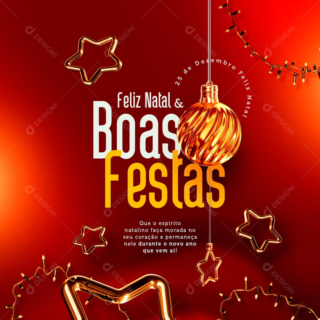 Social Media Feliz Natal Boas Festas Espírito Natalino PSD Editável