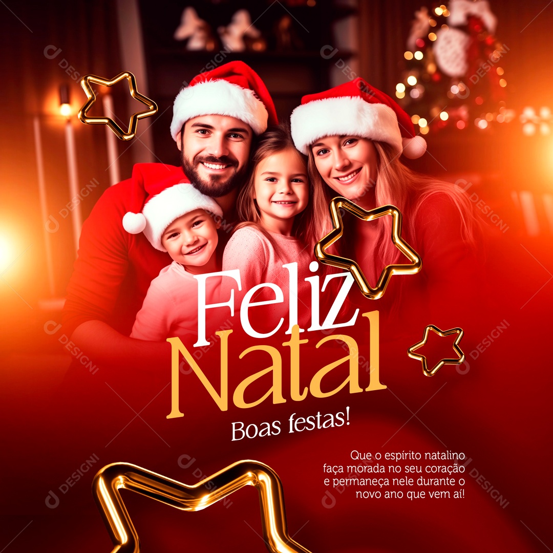 Feliz Natal Boas Festas Espírito Natalino Social Media PSD Editável