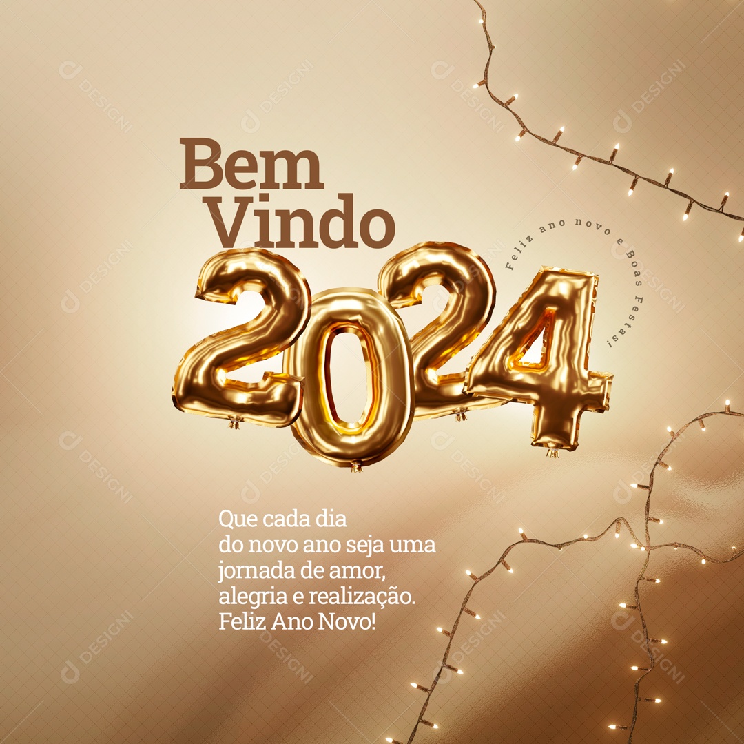 Social Media Bem Vindo 2024 Social Media PSD Editável