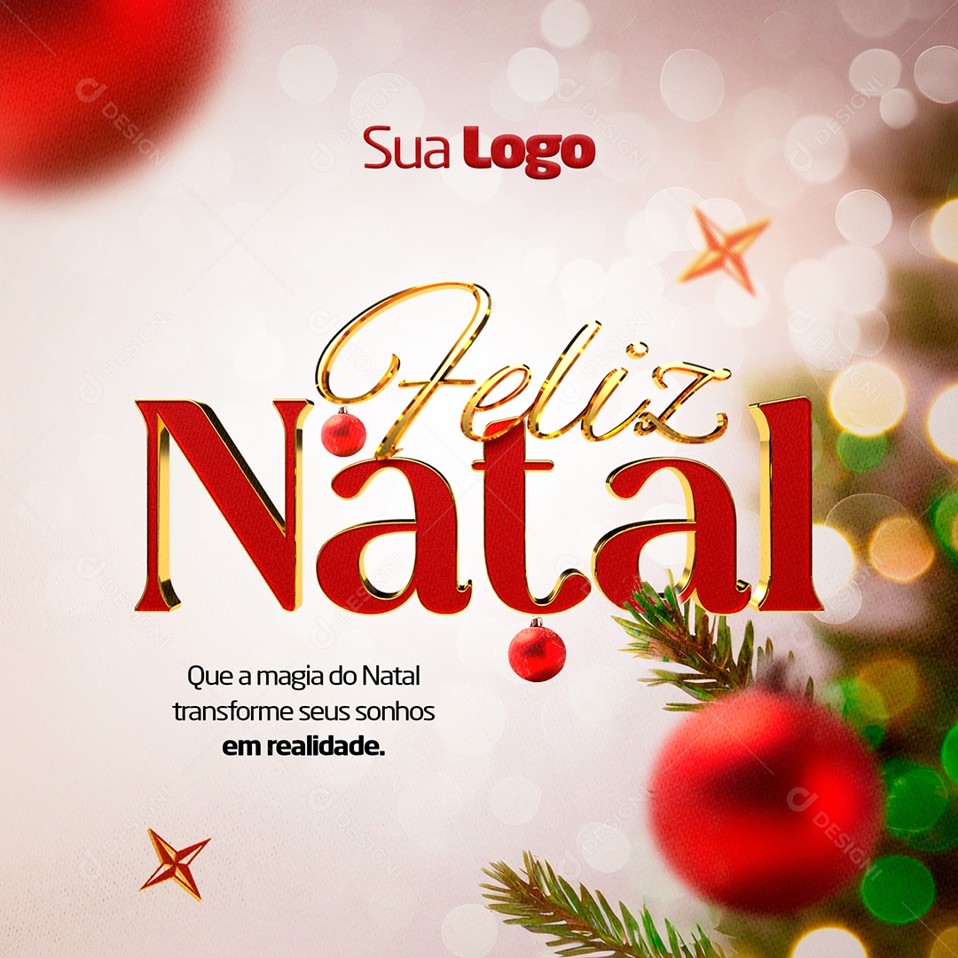 Feliz Natal Boas que a Magia Transforme seus Sonhos e Realidade Media PSD Editável