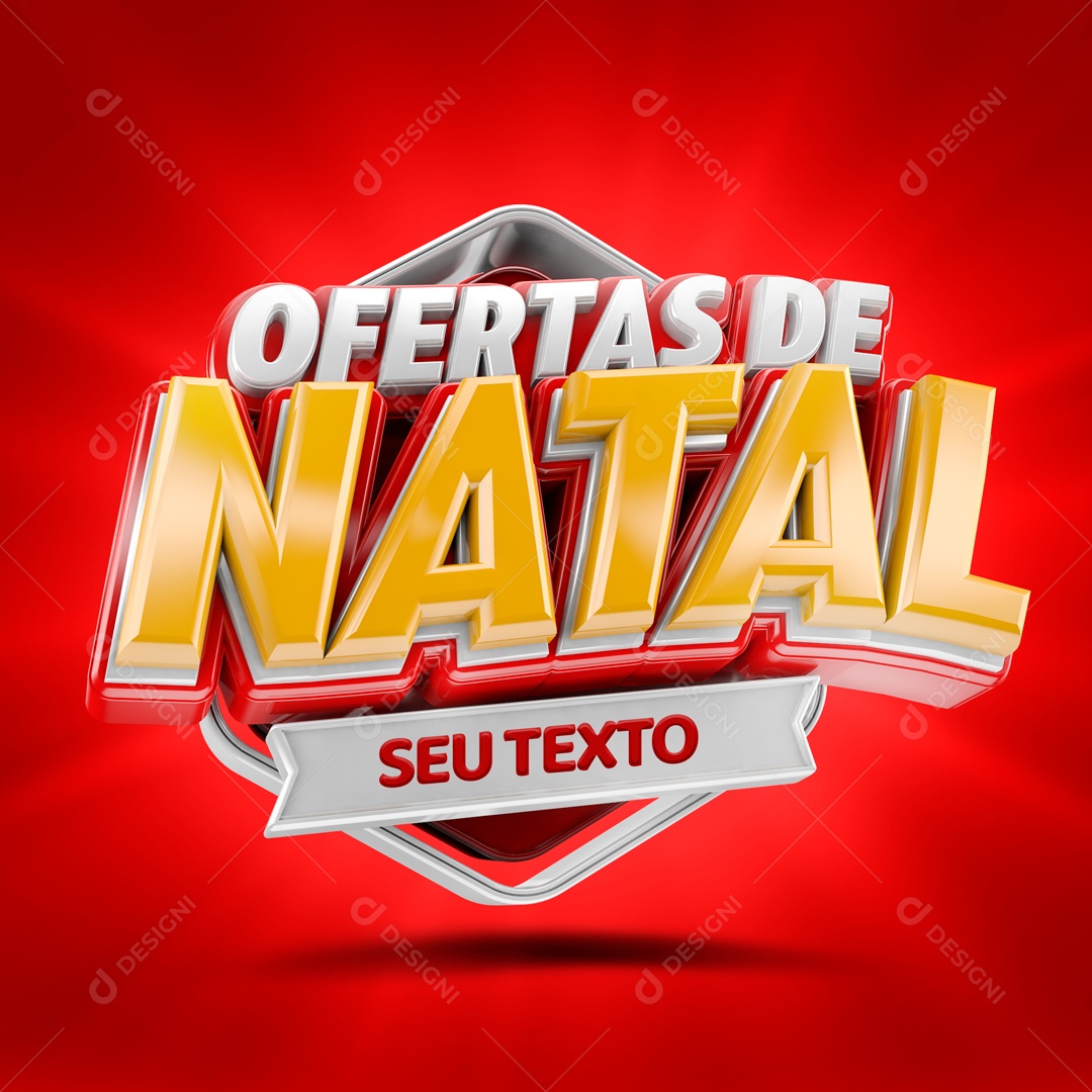 Selo 3D Ofertas De Natal Para Composição PSD
