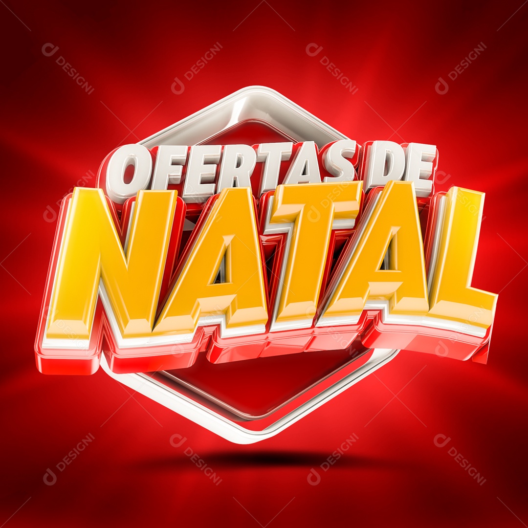 Selo 3D Ofertas De Natal Para Composição PSD