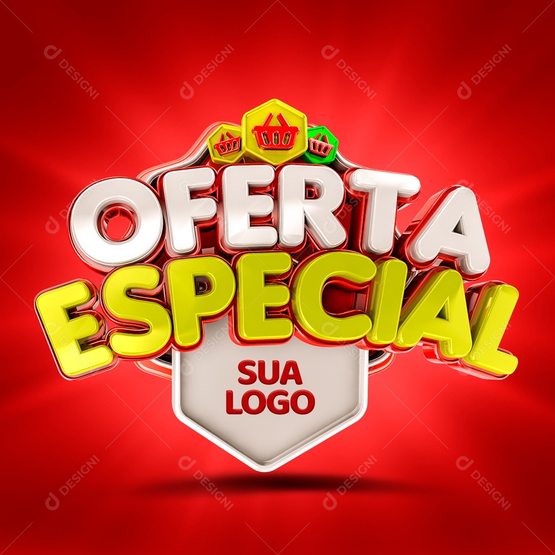 Selo 3D Oferta Especial Para Composição PSD