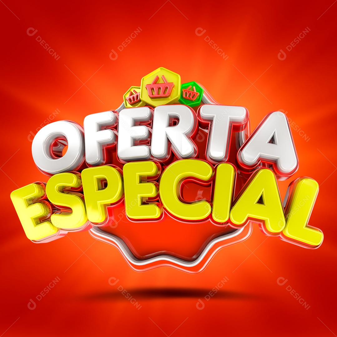 Selo 3D Oferta Especial Para Composição PSD