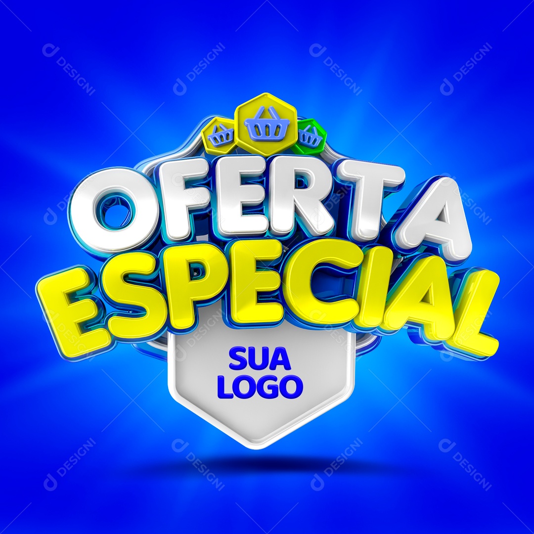 Selo 3D Oferta Especial Para Composição PSD