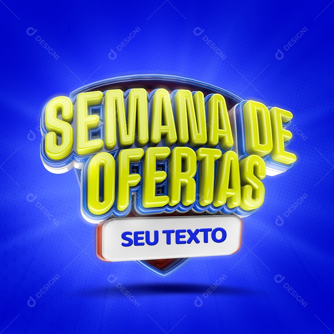 Semana De Ofertas Selo 3D Para Composição PSD