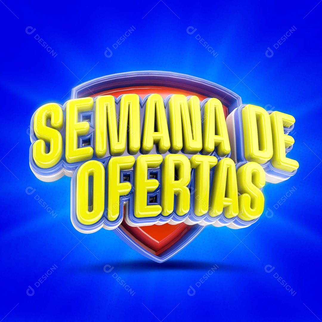 Selo 3D Semana De Ofertas Para Composição PSD