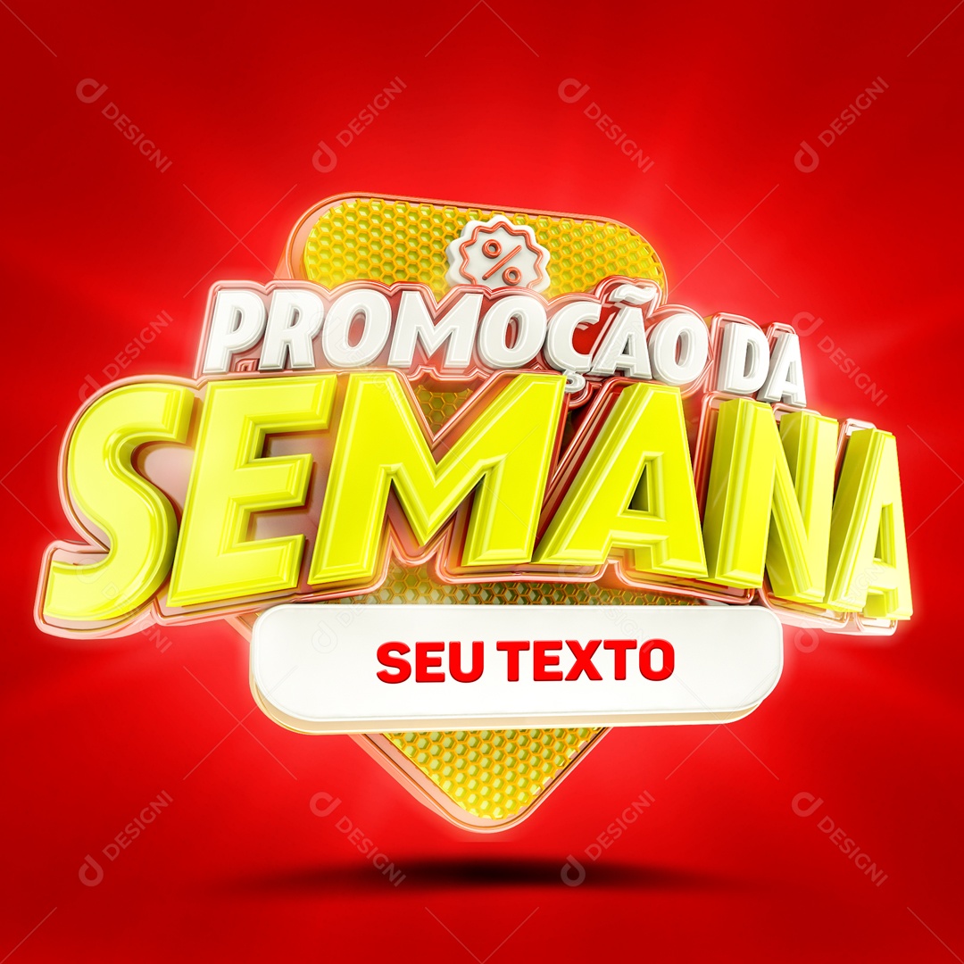 Selo 3D Vermelho Promoção Da Semana Para Composição PSD