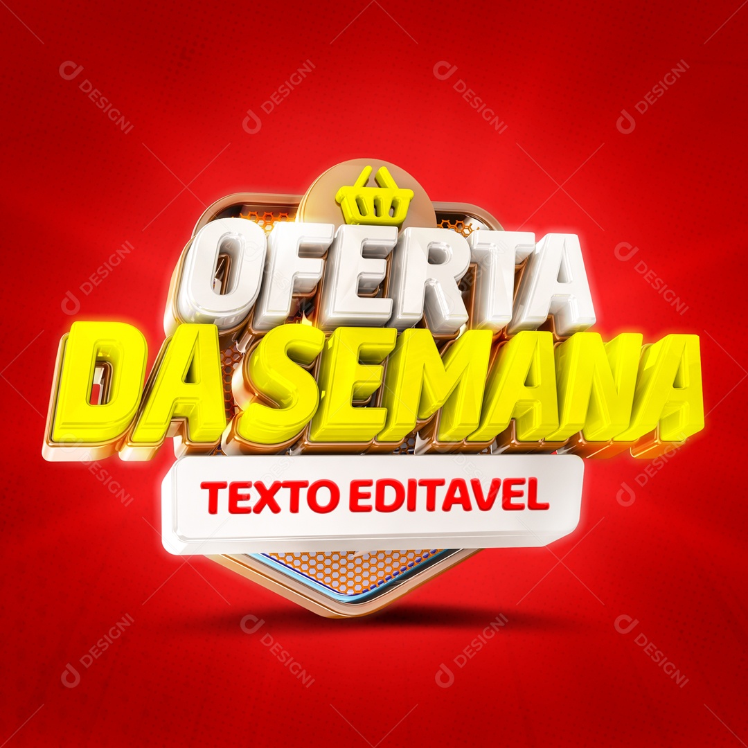 Oferta Da Semana Selo 3D Para Composição PSD