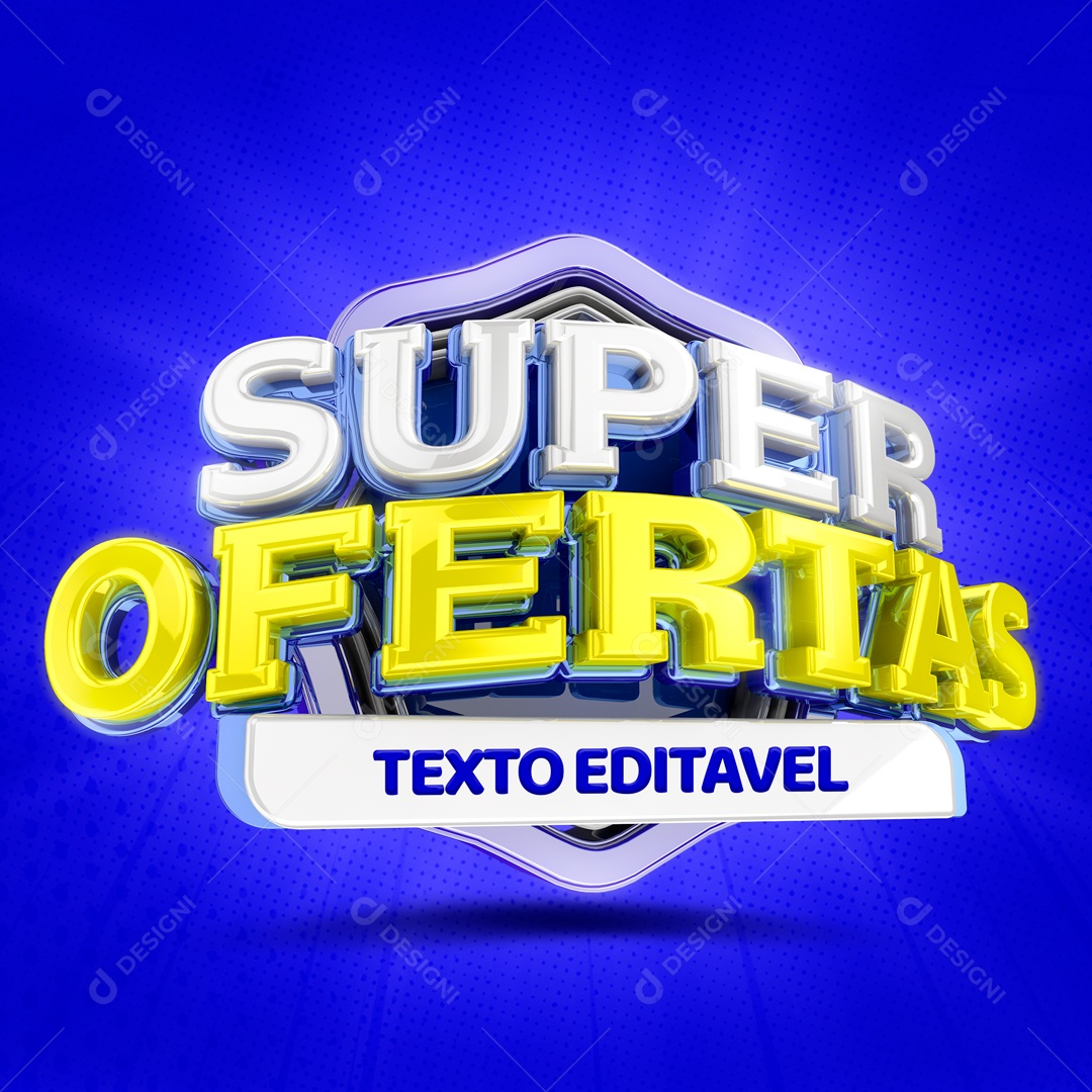 Selo 3D Super Ofertas Para Composição PSD