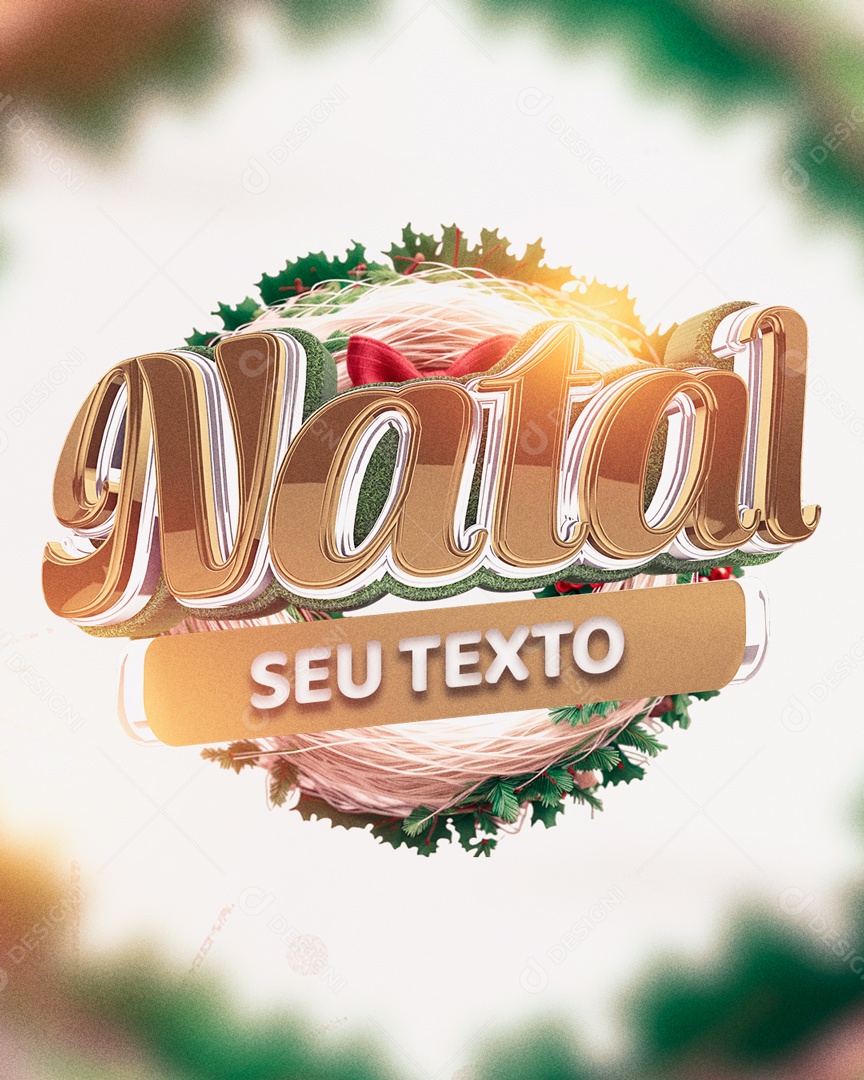 Selo 3D Natal Para Composição PSD
