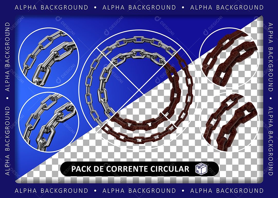 Corrente Elemento 3D para Composição PSD