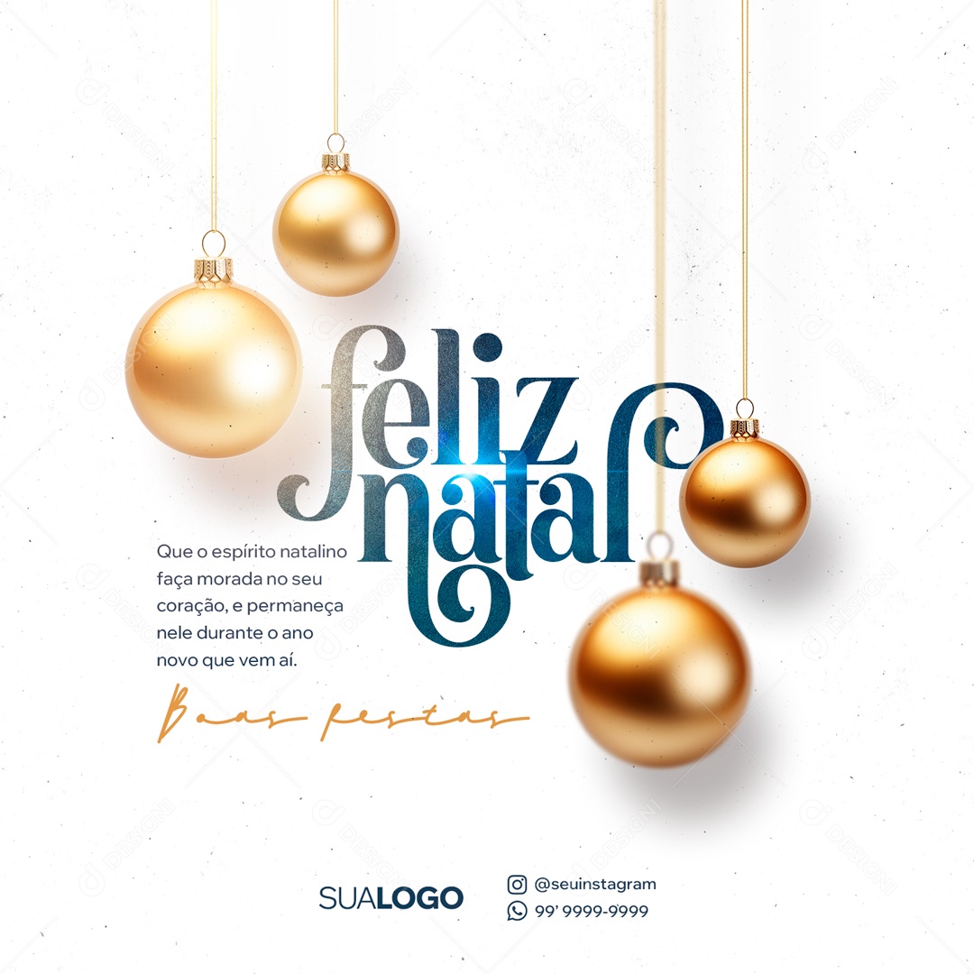 Social Media Feliz Natal Boas Festas Esperança PSD Editável