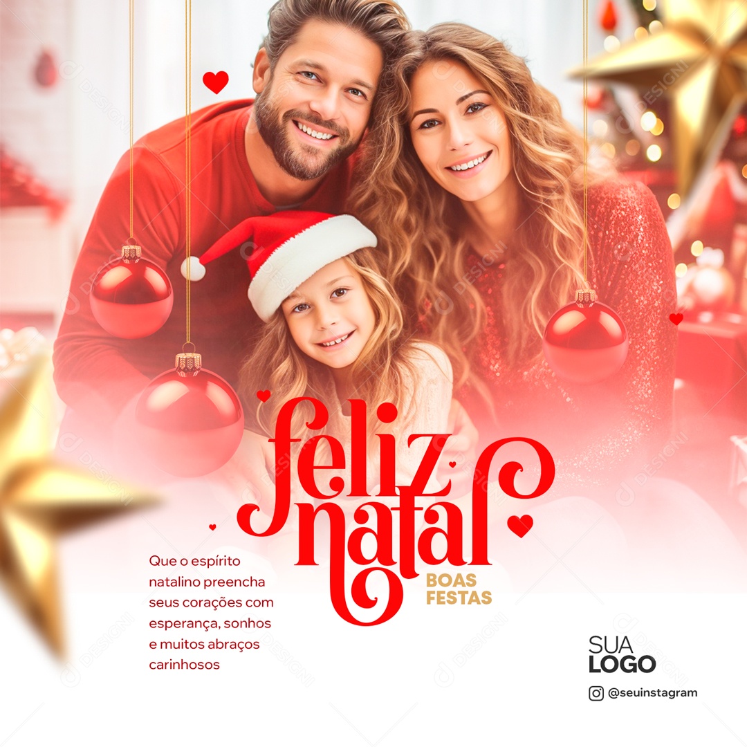 Social Media Espírito Natalino Feliz Natal Boas Festas PSD Editável
