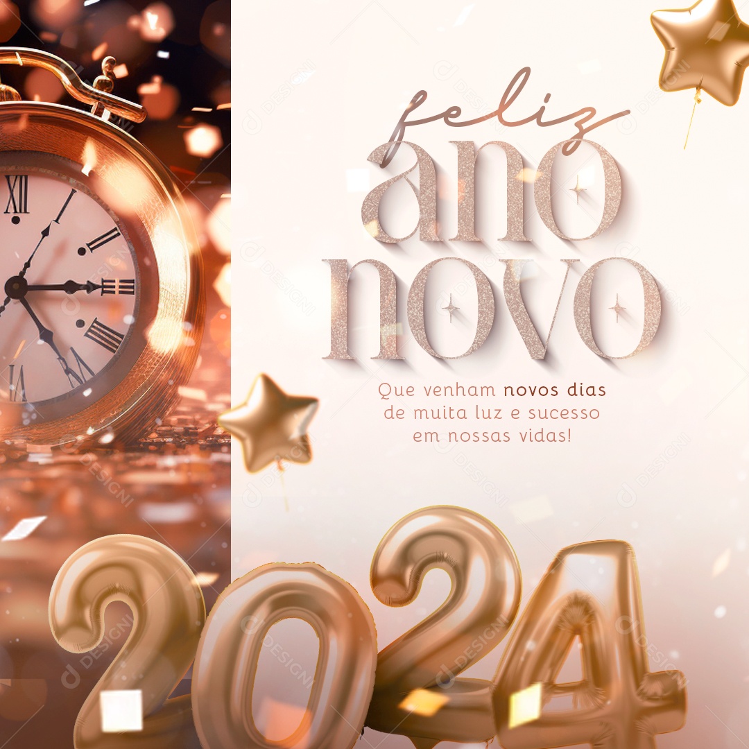 Social Media Feliz Ano Novo Novos Dias PSD Editável