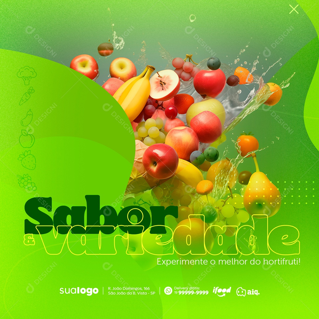 Taste & Variety Try the Best of Hortifruti Social Media Editable PSD