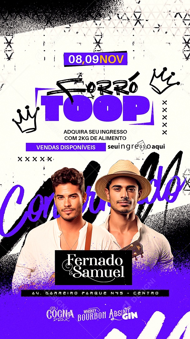 Story Flyer Forró Toop Contratado Fernado & Samuel Social Media PSD Editável