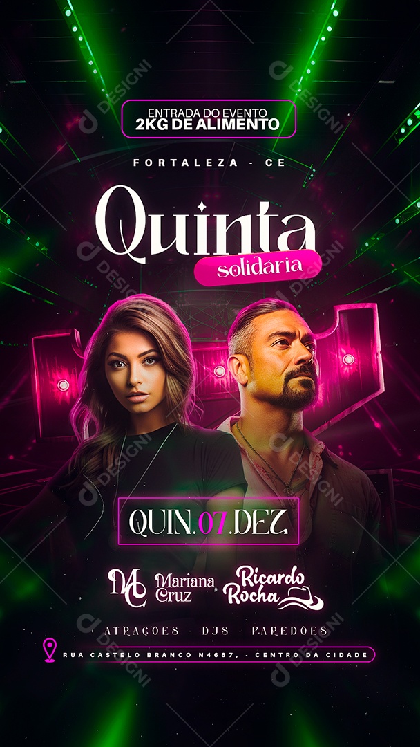 Story Flyer Quinta Solidária Mariana Cruz Ricardo Rocha Social Media PSD Editável