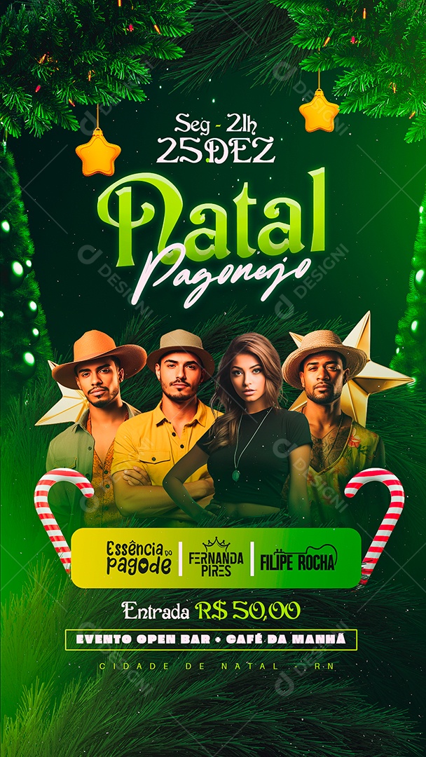 Story Flyer Natal Pagonejo Essência Do Pagode Fernanda Pires Filipe Rocha Social Media PSD Editável