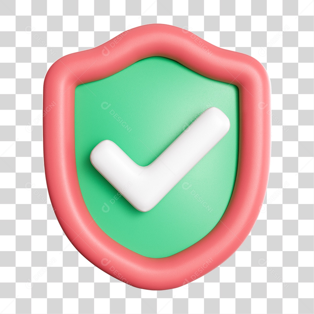 Ícone Escudo com Sinal de Confirmação PNG Transparente