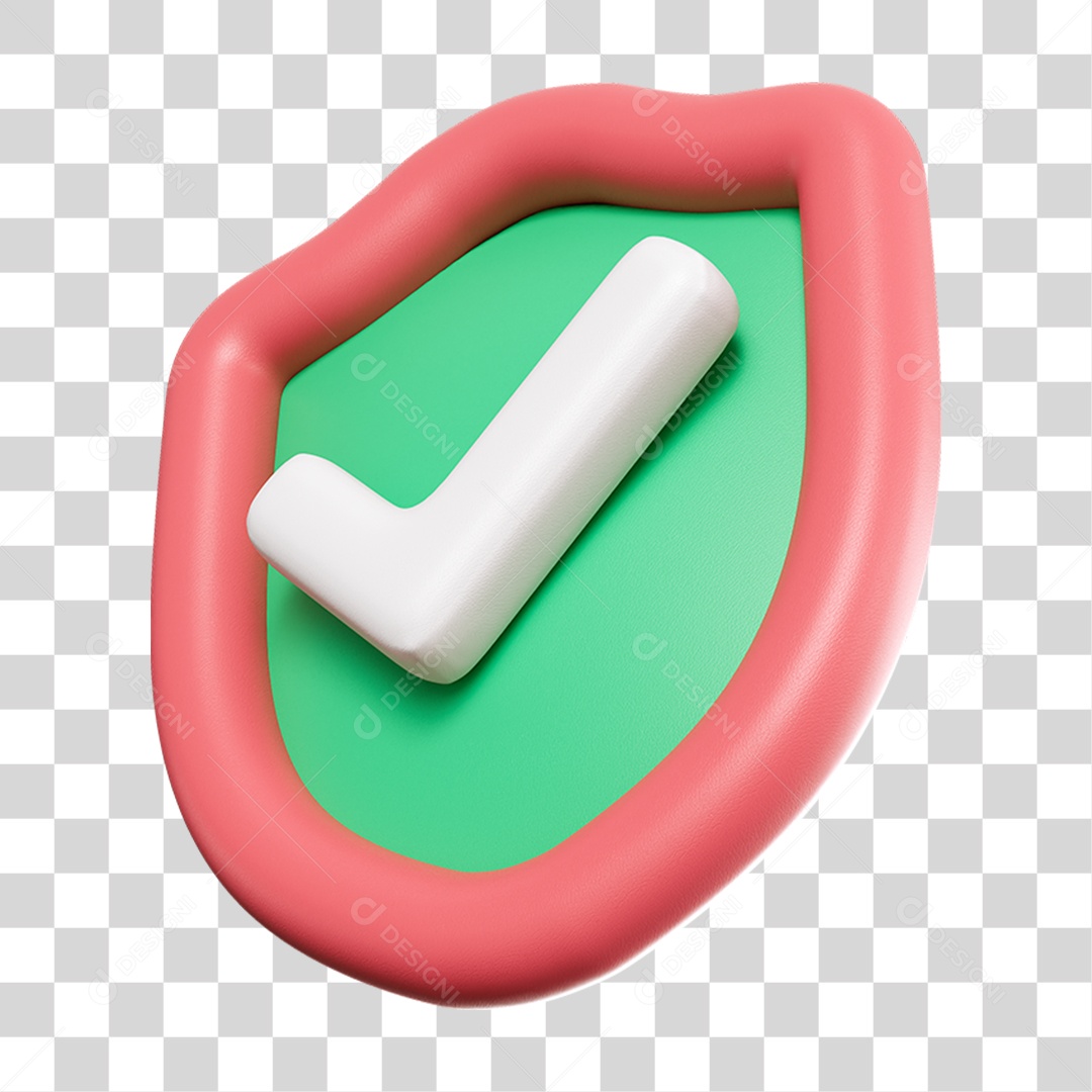 Ícone Escudo com Sinal de Confirmação PNG Transparente