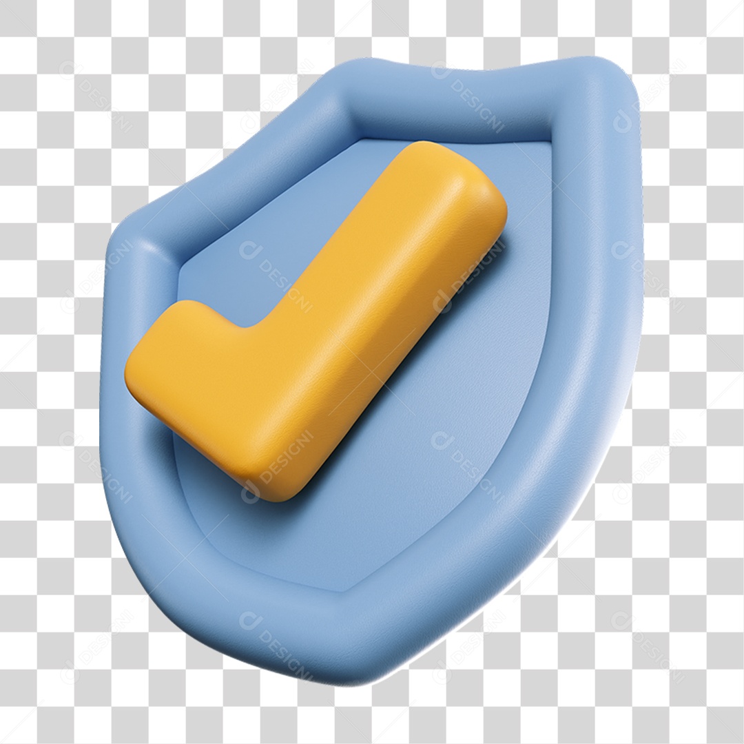 Ícone Escudo com Sinal de Confirmação PNG Transparente