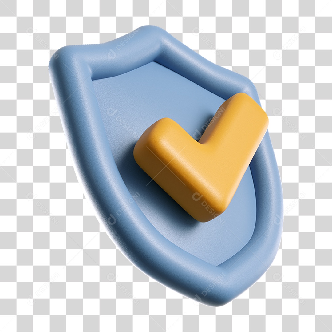 Ícone Escudo com Sinal de Confirmação PNG Transparente