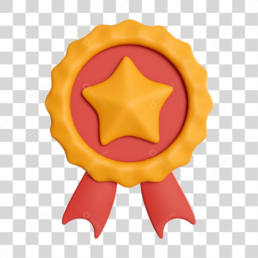 Ícone Medalha estrela Dourada premiação PNG Transparente