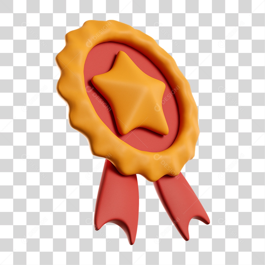 Ícone Medalha estrela Dourada premiação PNG Transparente