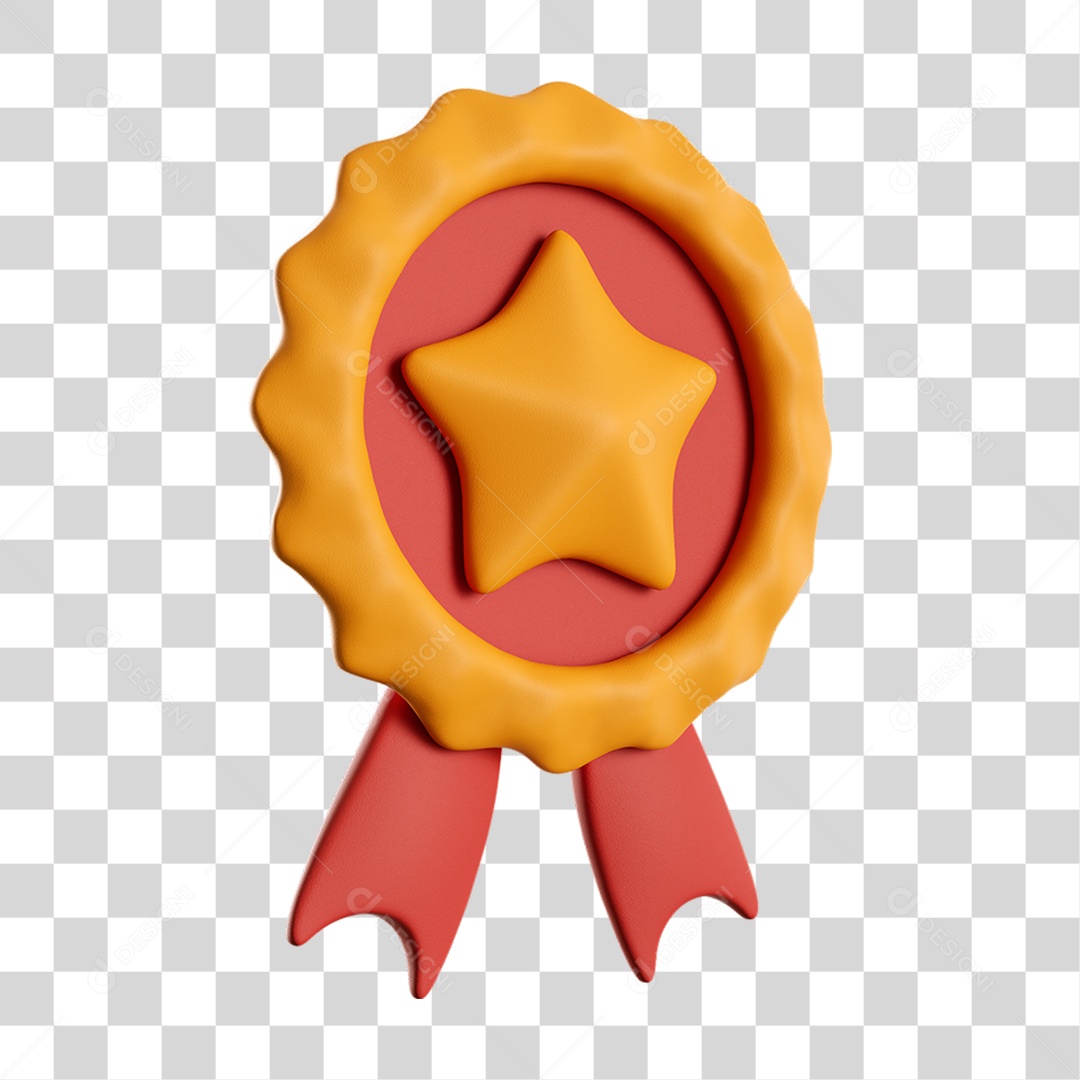 Ícone Medalha estrela Dourada premiação PNG Transparente