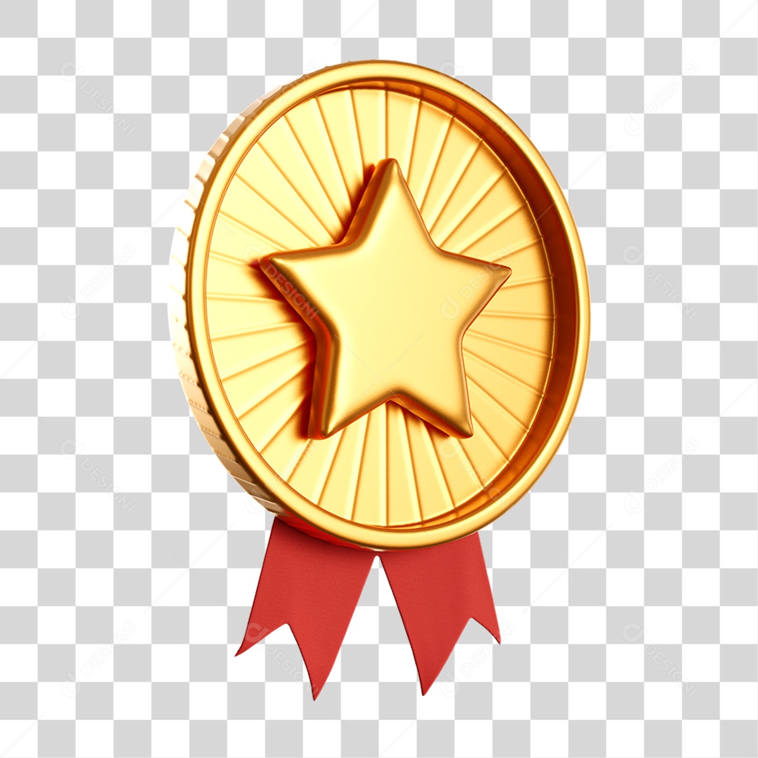 Ícone Medalha estrela Dourada premiação PNG Transparente