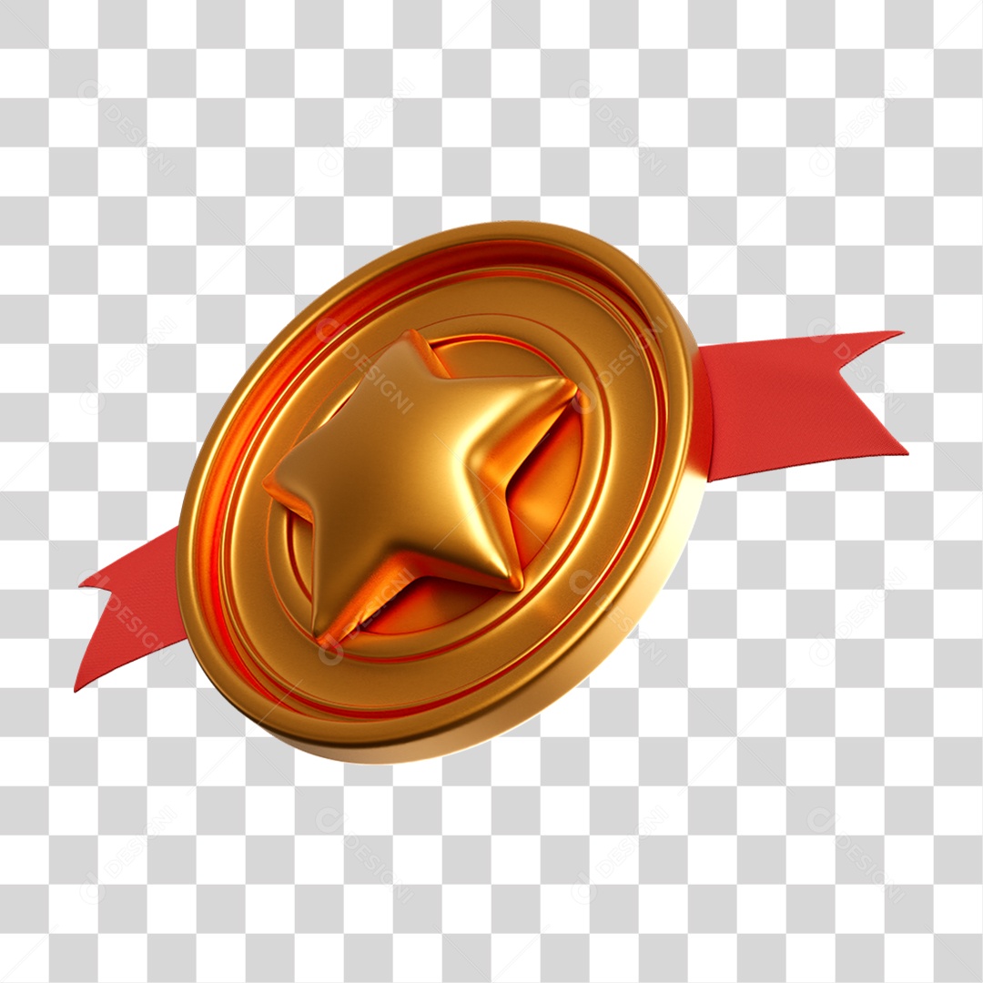 Ícone Medalha estrela Dourada premiação PNG Transparente