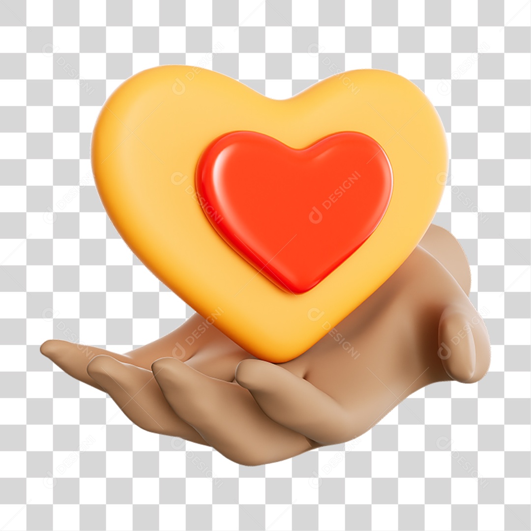 Ícone Mão Segurando Coração PNG Transparente