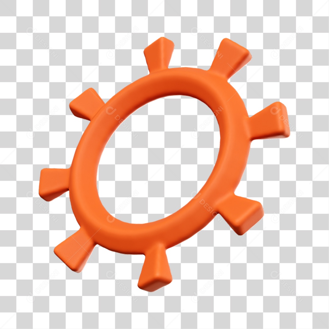 Engrenagem em 3D PNG Transparente