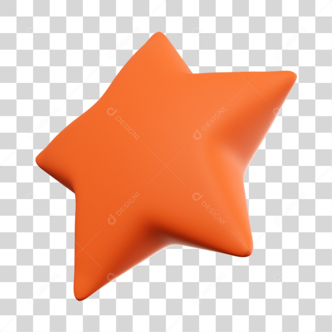 Ícone 3D Estrela PNG Transparente