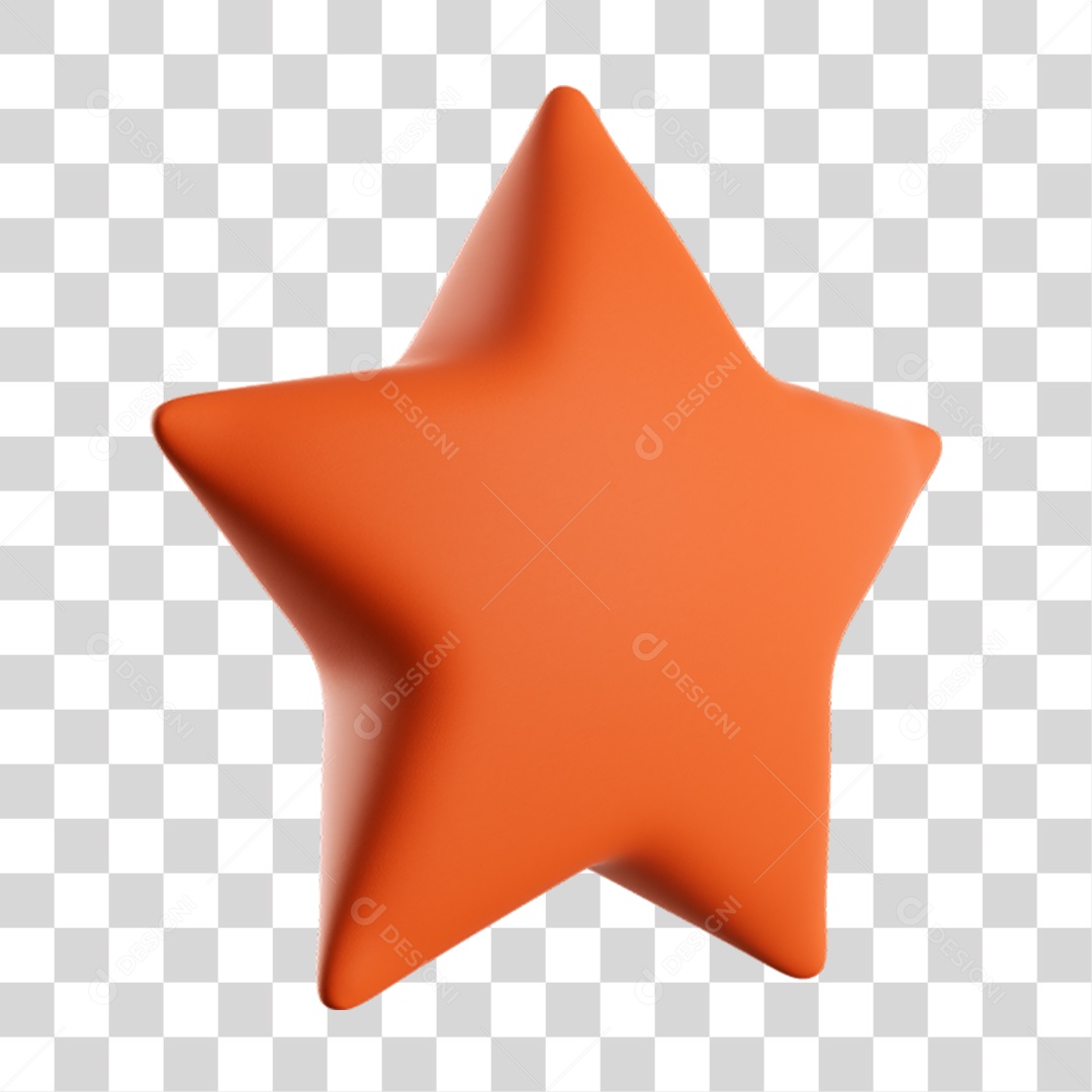 Ícone 3D Estrela PNG Transparente