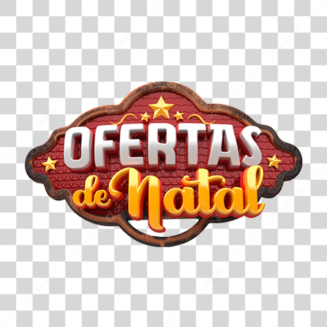 Selo 3D Ofertas de Natal Para Composição PNG Transparente