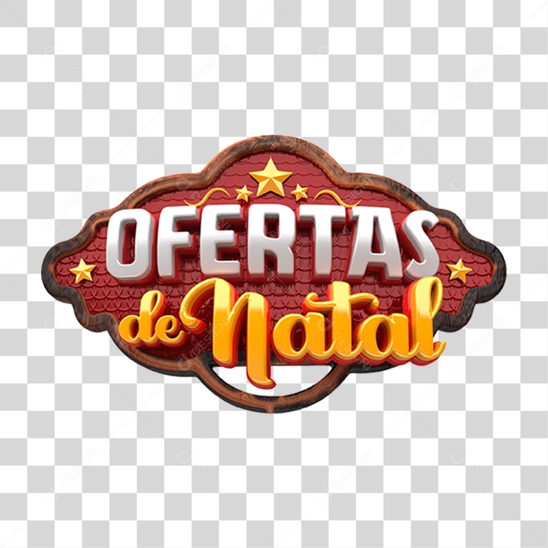 Selo 3D Ofertas de Natal Para Composição PNG Transparente